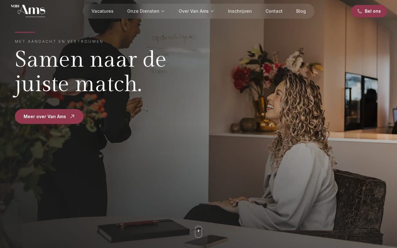 Screenshot van Van Ams, na migratie door Invoker
