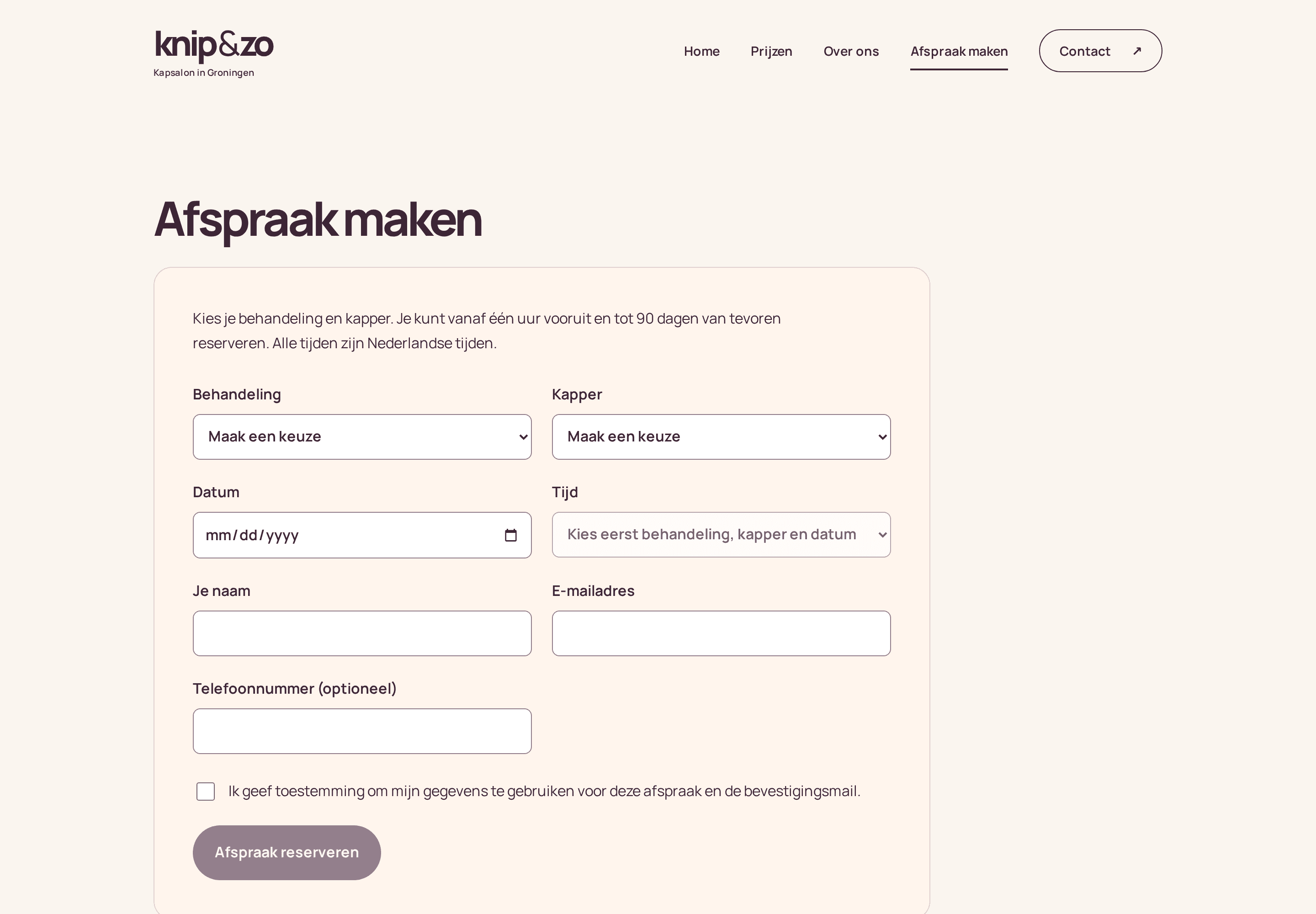 Afsprakenplugin met kapper, behandeling, datum en tijd, in 614 seconden