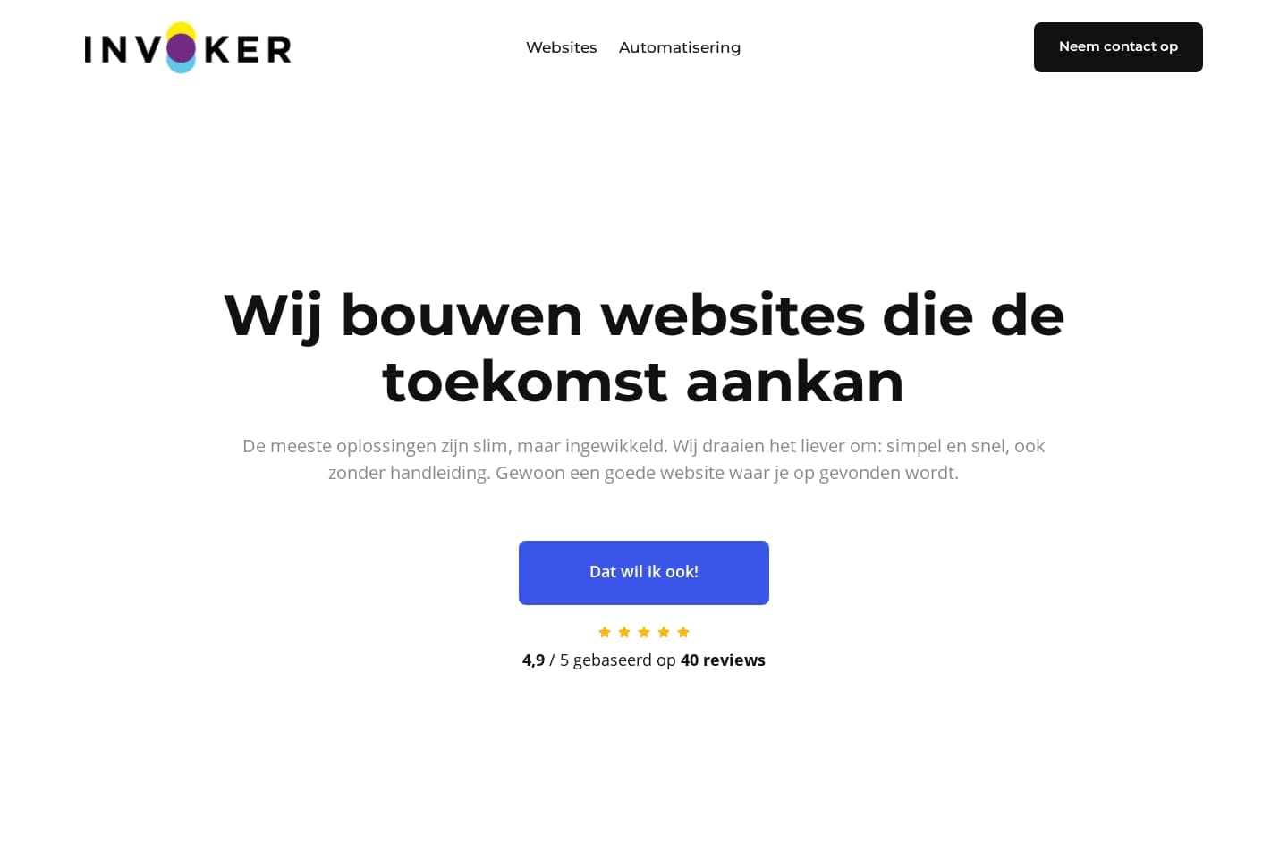 Screenshot van Invoker — website door Invoker