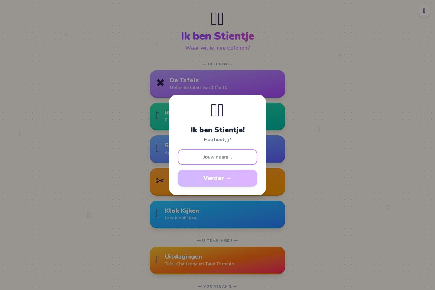 Screenshot van Stientje — website door Invoker